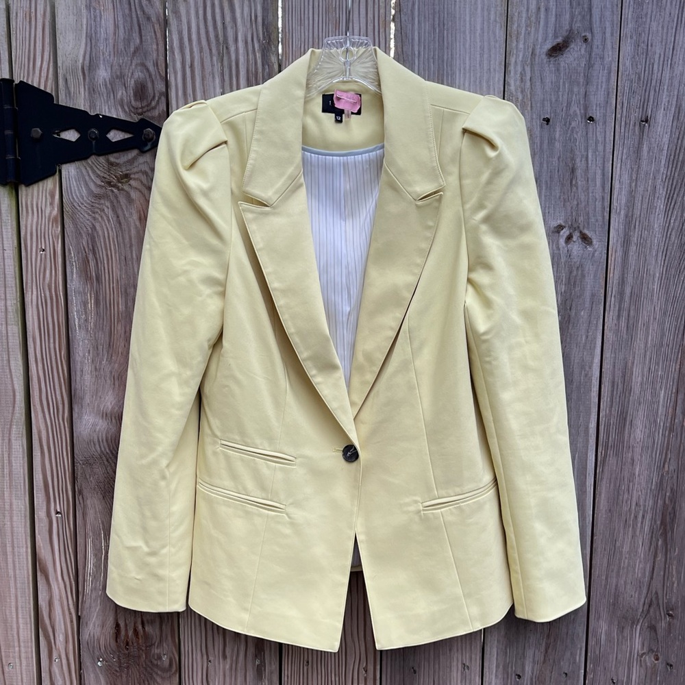 1. State Pale Yellow Tailored Blazer
